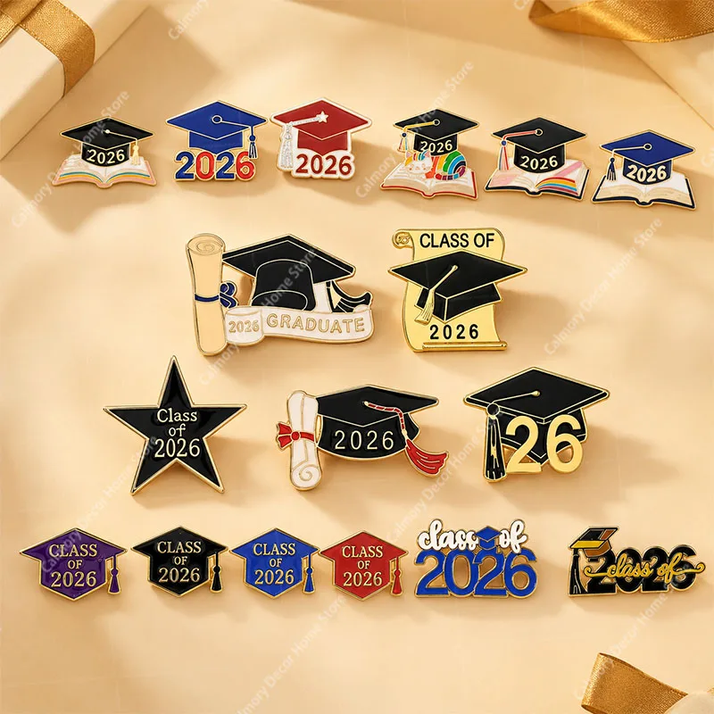 Class of 2026 Graduation Enamel Pin Graduation Cap Brooch Badge for Backpack Clothing Accessories Jewelry Gift Women Men Student