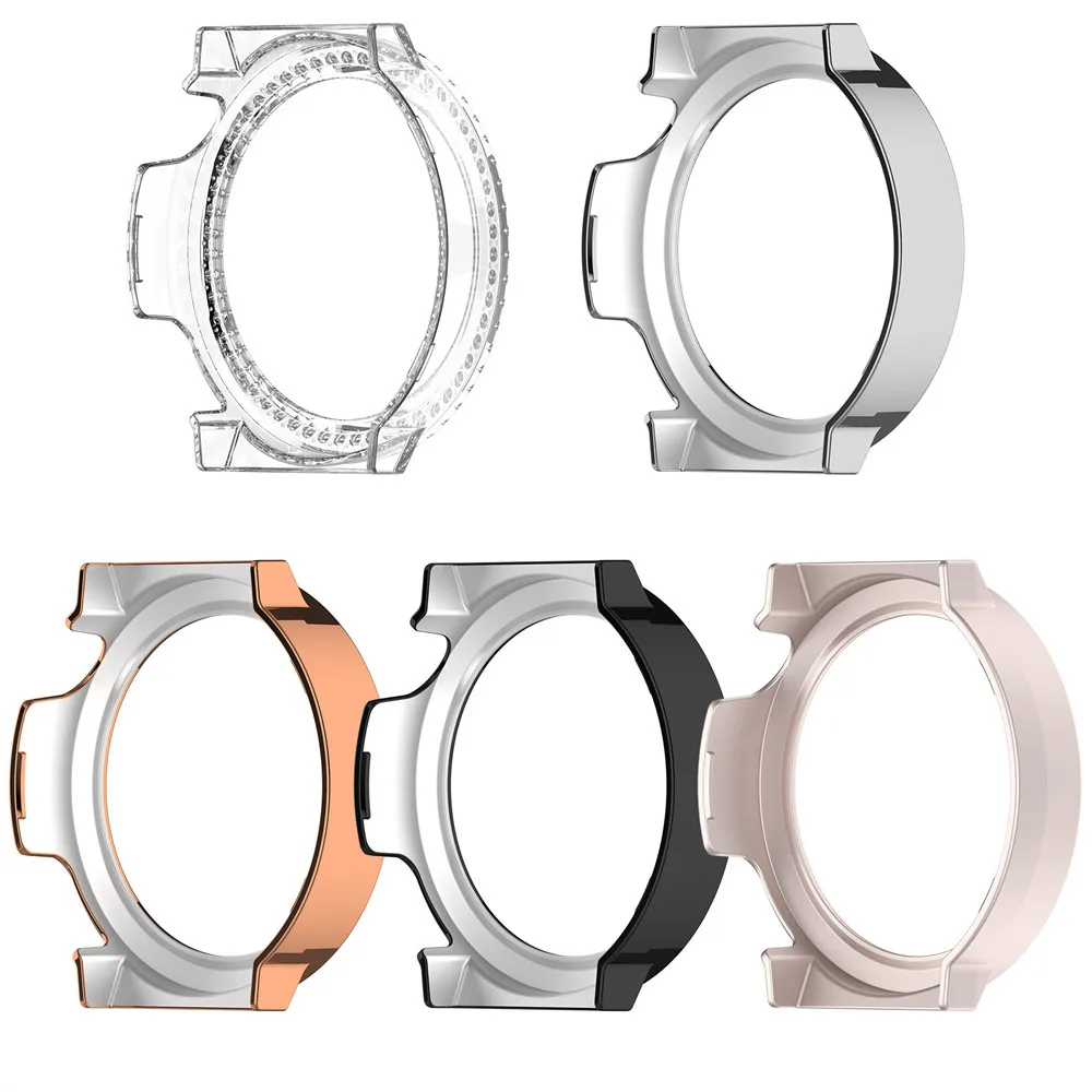 حافظة حماية لساعة Huawei Watch GT5 Pro 42mm PC مع الماس المرصع بإطار ممتص للصدمات وإكسسوارات