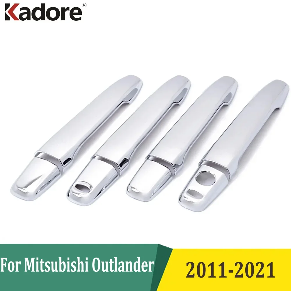 For Mitsubishi Outlander 2011-2018 2019 2020 2021 Chrome Side Door Handle Caps Cover Trim Protector Exterior Accessories