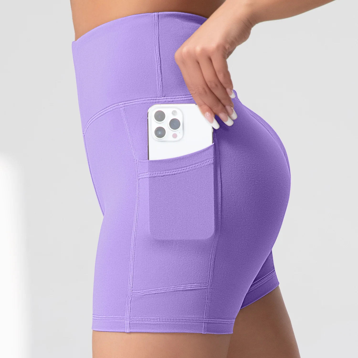 1/4 قطعة النساء الجانب جيب اليوغا طماق قصيرة عالية الخصر القرفصاء برهان سراويل رياضية التجفيف السريع الدراجات رياضة الترفيه السراويل الرياضية