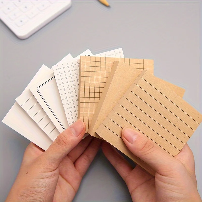 1/7 Piezas de Blocs de Notas de Estilo Mixto, Papel Cuadriculado/Estampado para Notas de Oficina y Escuela