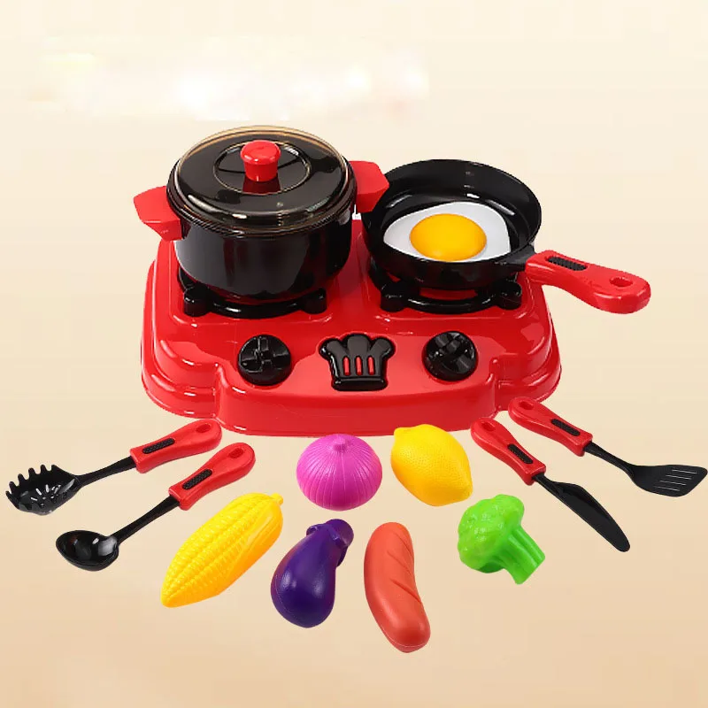 Simulation de jeu de cuisine pour enfants, mini batterie de cuisine, maison de courses, accessoires de cuisine, chariot de courses, jouets de fruits pour filles et garçons