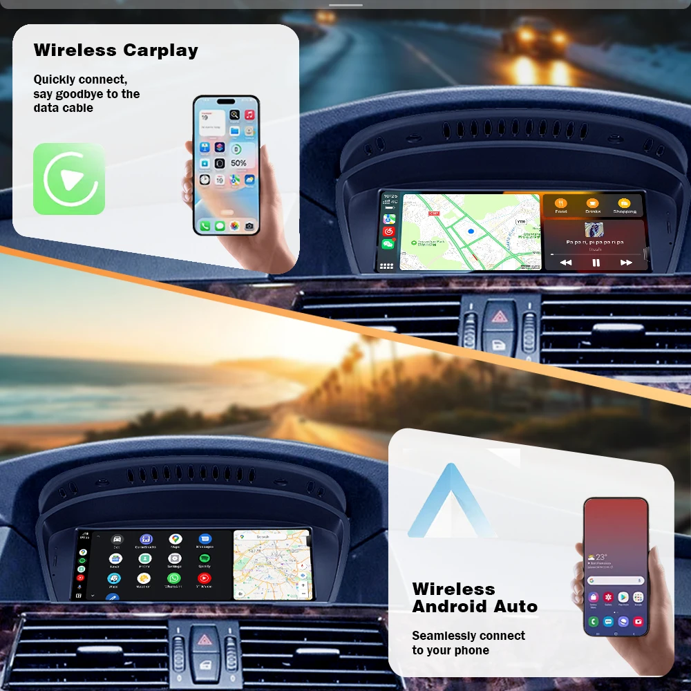 AUTOTOP Radio Multimedia para Auto de 8.8" para BMW Serie 3 y 5 E90 E91 E92 E93 E60 E61 E62 E63 E64 2006-2012, CarPlay Android Auto Airplay 1