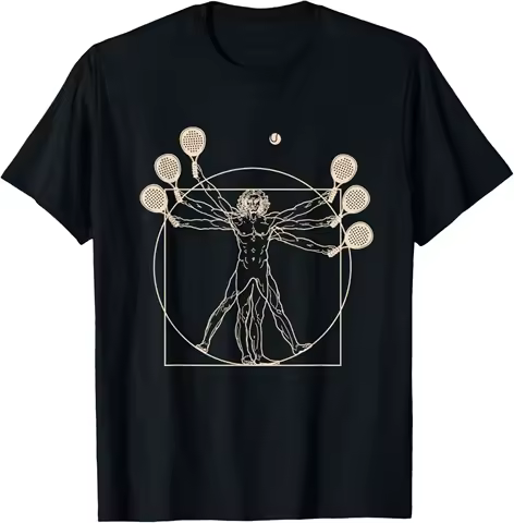 Vitruvian Man Padel Tennis Paddle Paddle Tennis Player T-Shirt Casual Streetwear Individuality Funny Shirt Camisas