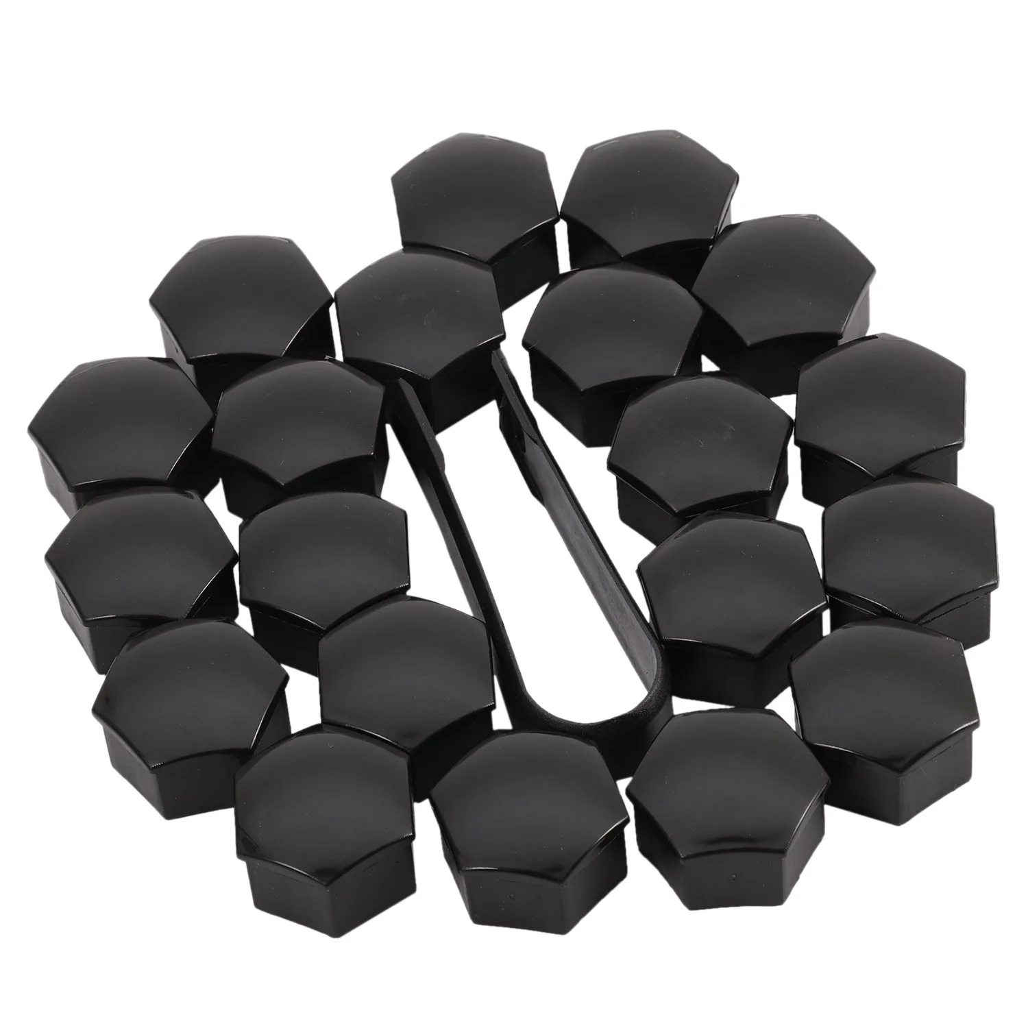 20Pcs 21Mm Car Tire Wheel Bright Black Bolt Nut Covers W/Removal Key Fit for Tesla Model S