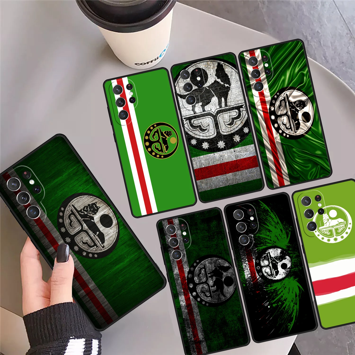 Chechen National Flag Antique Theme Phone Case Cover For Samsung Galaxy S24 Ultra 23 S22 Plus S21 FE S20 S9 S10 Note 10 Pro 20