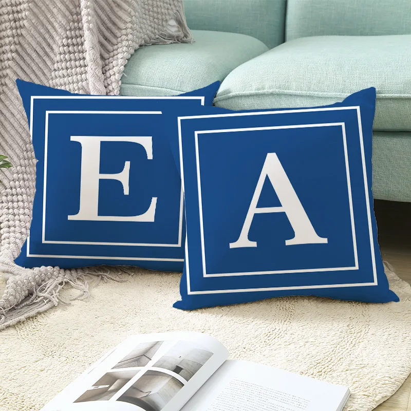 

Letter Alphabet Printed Grey Pillowcase Decorative Pillows Cushion cover Use For Home Sofa Car Office Almofadas Cojines 45x45cm