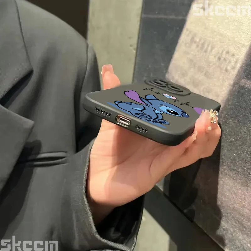 جراب هاتف ديزني ستيتش آنجل لهاتف آيفون ، غطاء ناعم مقاوم للصدمات لهواتف آيفون 16 و 15 و 14 و 13 و 12 و 11 برو ماكس ، بلس ، إكس ، إكس إس ، إكس آر ، ميني #6