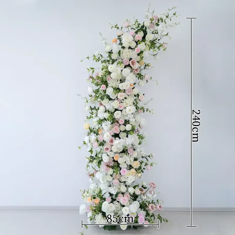 L-020 Hot Sales Wedding Horn Flower Arch Artificial Backdrop Horn Flower Arch Silk Horn Flower Arch Party for Decoration
