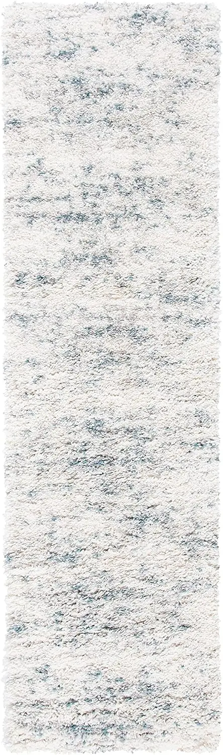 

Safavieh Fontana Shag Collection 2'3" X 8' Цвет слоновой кости/бирюзовый Fnt873A Современная не выпадающая гостиная Спальня Столовая Прихожая