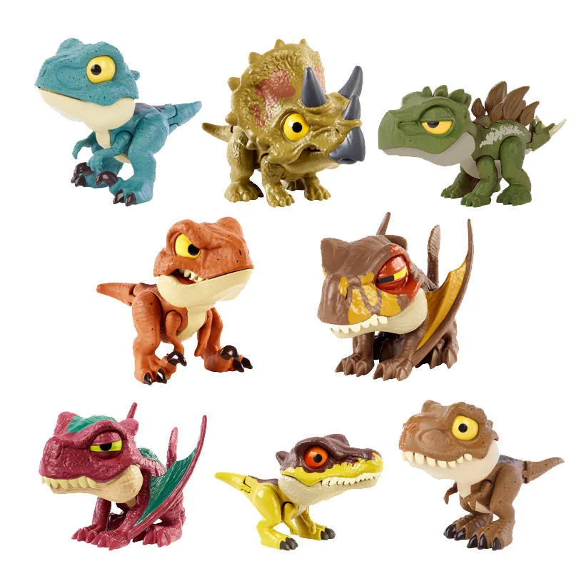 Interactive Finger Dinosaur Blind Box Collecting Action Figure Toys Tyrannosauru Park Model Biting Hand Creative Dinosaur