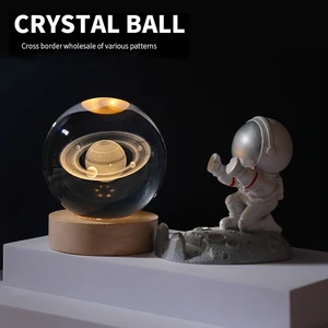 3D crystal ball lamp with galaxy and planetary projection, USB Night Light, welcoming atmosphere, plasma ball, creative gift 12 Main Sales Luminaire 3D - №9