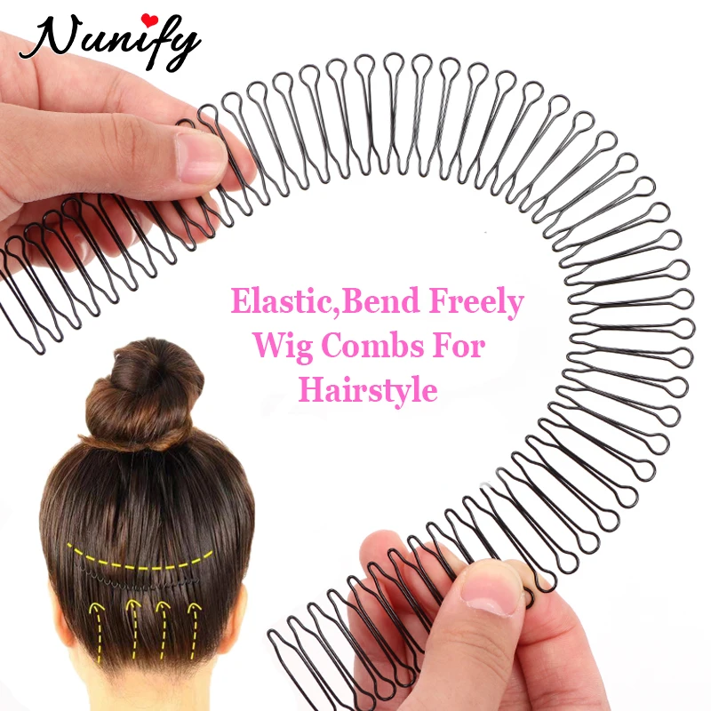 

Metal Headbands For Updo Styling Unisex U Shape Hair Clasp Elastic Wavy Spring Wave Hair Band Black Broken Hair Combs 55 Teeths