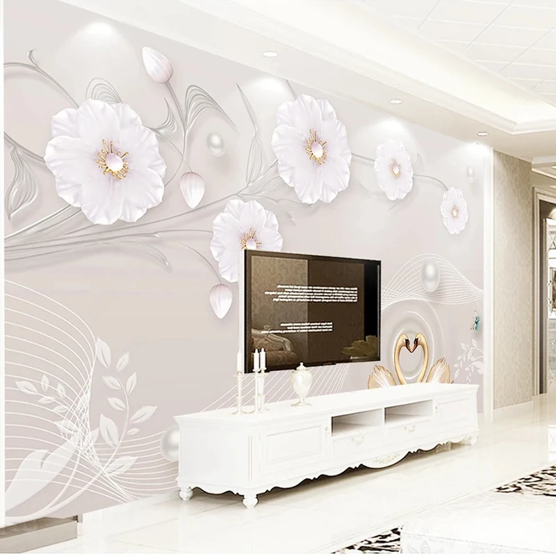 3D Relief Pioen Sieraden Bloemen Foto Behang Muurschildering Woonkamer Slaapkamer TV Bank Achtergrond Muur Woondecoratie 3D Wanddoek