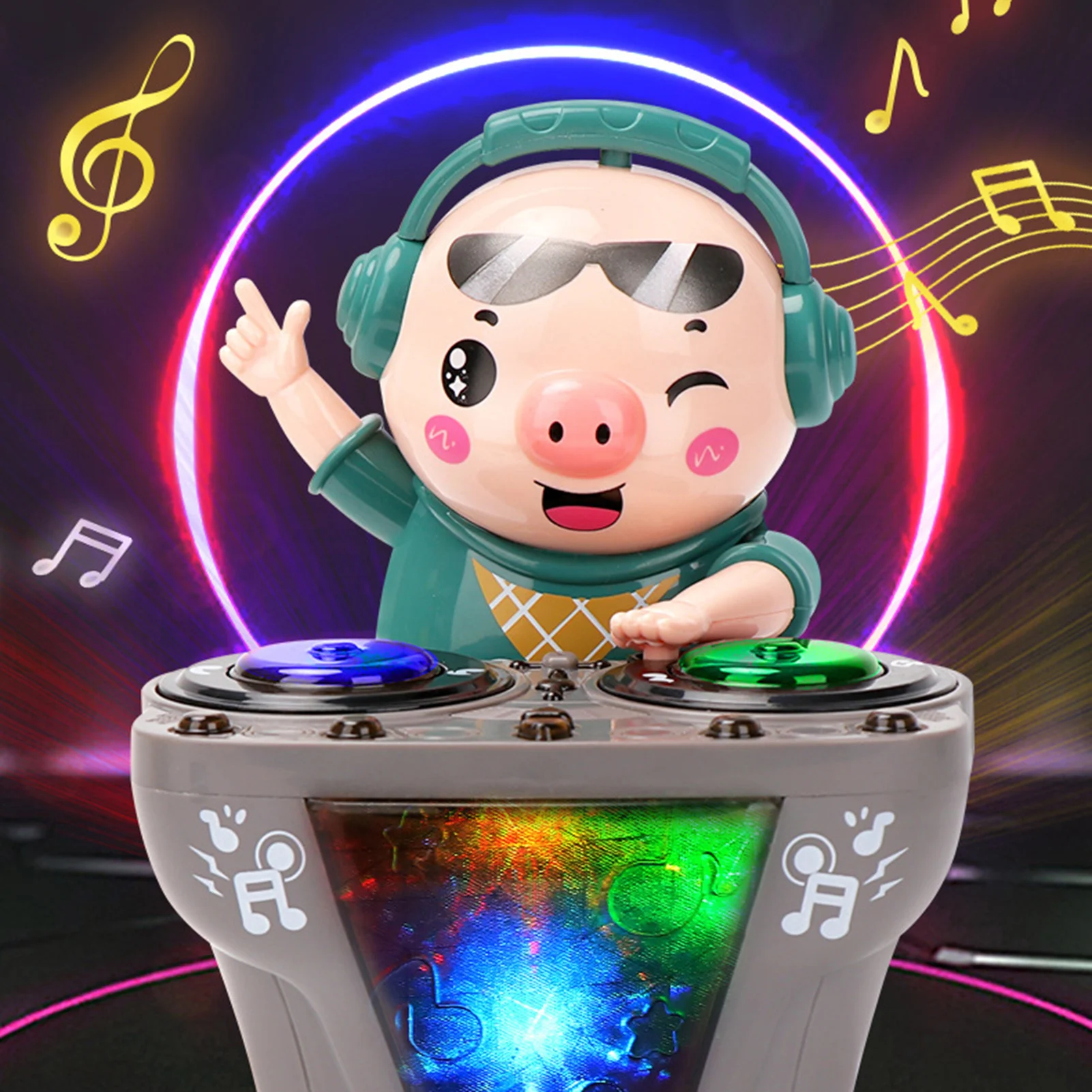 Children\'s Dancing Rock DJ Pig Electric Toys Cartoon Piggy Dolls Disc Swing With Lights Music Toys for Boy Girl Christmas Gifts