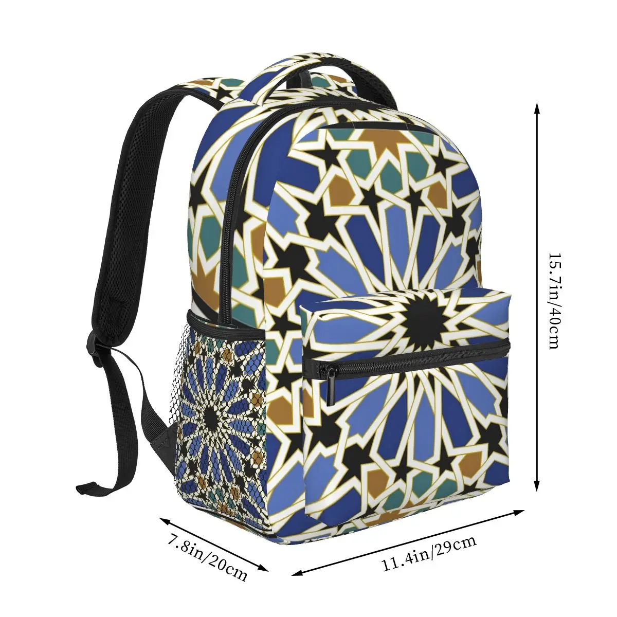 Arabic Tile I Backpack Student Boys Girls BookBag Children School Bag Laptop Shoulder Bags for Men Women