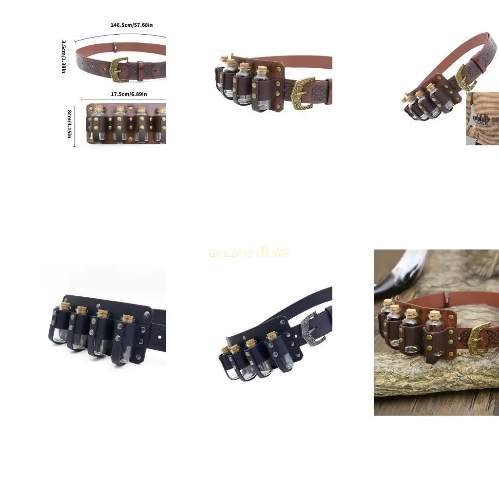 

31BF Historical Alchemies Leather Belt Suit Unique Fashion Waist Belt Leather Belt
