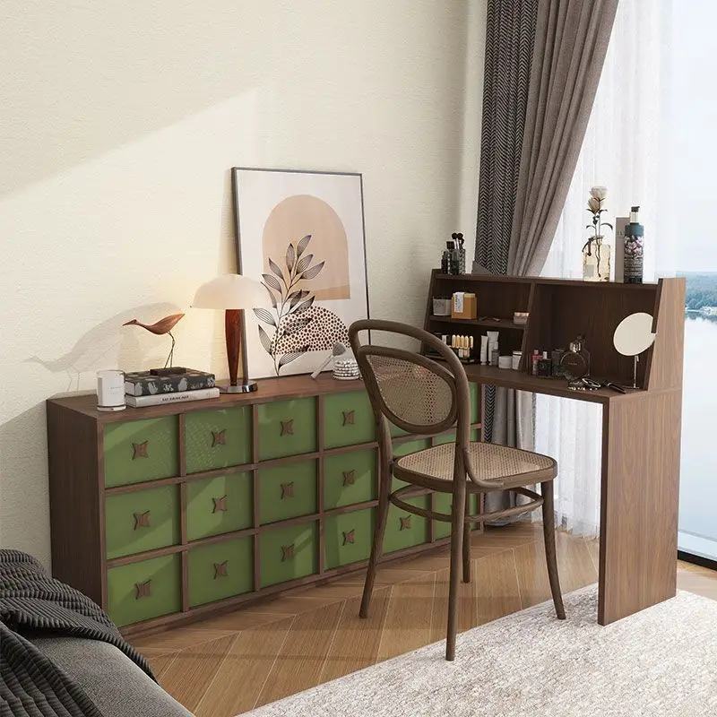 second-hand dresser chest of drawers integrated bedroom French vanity table 2025 new dressing table solid wood corner desk