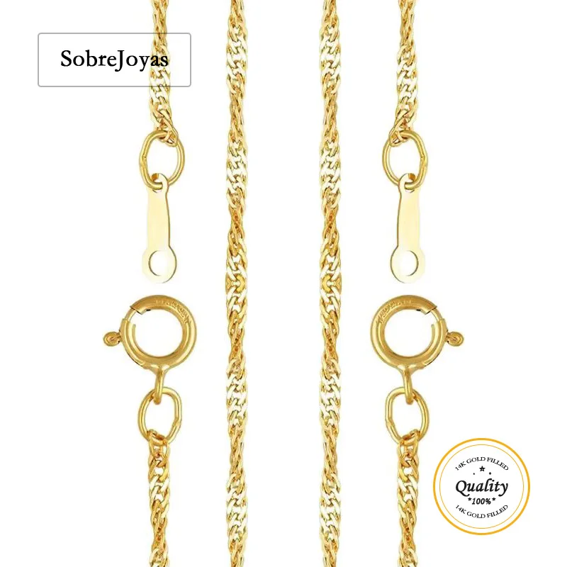 

Singapore Chain 14K Gold Filled 40/45/50CM Singapore Chain Finished Necklace W/Spring Clasp Tarnish Resistant Jewelry Findings