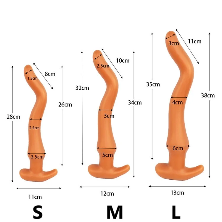 Long Anal Plug Dildo Stimulate Anus and Vagina  Masturbator Soft Anal Dilator Liquid Silicone Sex Toys Butt Plug for Women Men