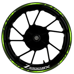 For Kawasaki Ninja Z1000SX 17 Inch Motorcycle Front Rear Decal Wheel Hub Waterproof Reflective Rim Stickers