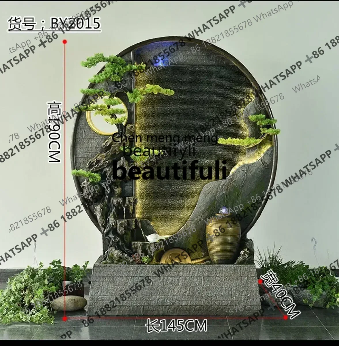 X Lucky Rockery Water Wall Screen Living Room Decoration Opening Gift Balcony Garden Office Landscape Decoration FountainA