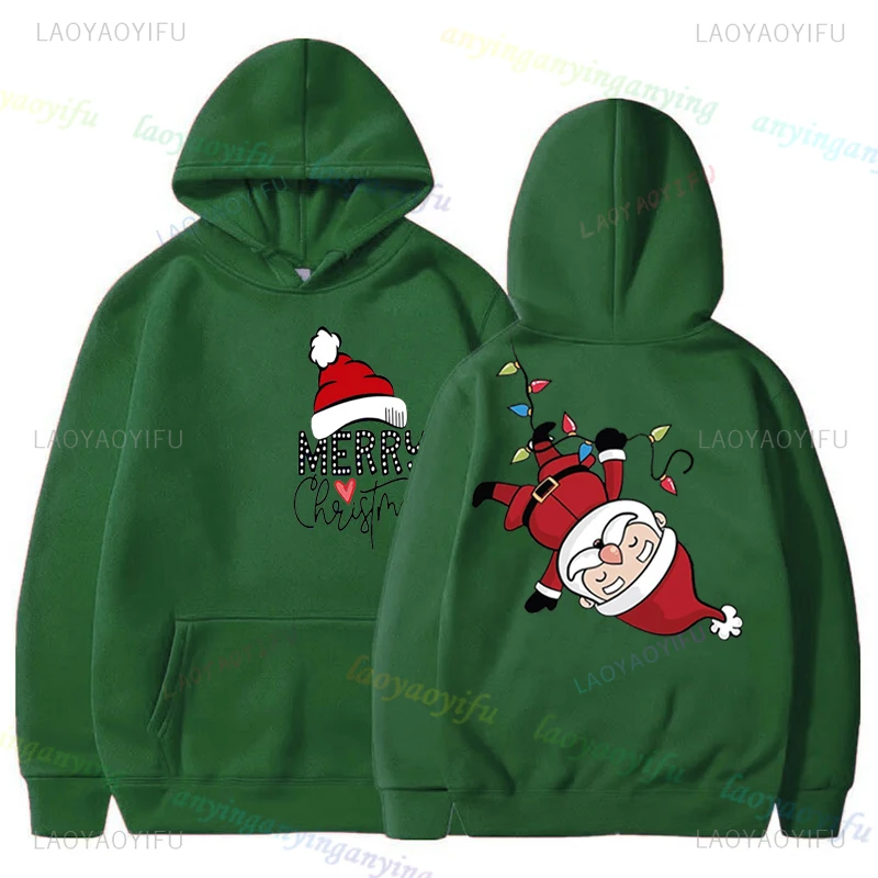 Father Christmas Graphic Pattern Hoodies Funny Christmas Men Women Sweatshirts Long Sleeve Shirt Coats Autumn Winter Streetwear