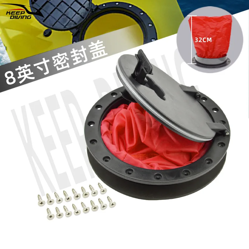 

8 Inch Kayak Deck Inspection Hatch Cover Round Access Port 360° Rotating Lid for Fishing Boat Canoe Storage Waterproof Accessory