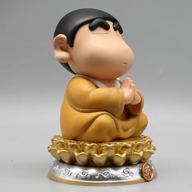 12cm Crayon Shinchan Anime Figure Buddha Shinchan 3 Size Creative Cute Car Cartoon Doll Pvc Model Desktop Ornaments Toy Gift