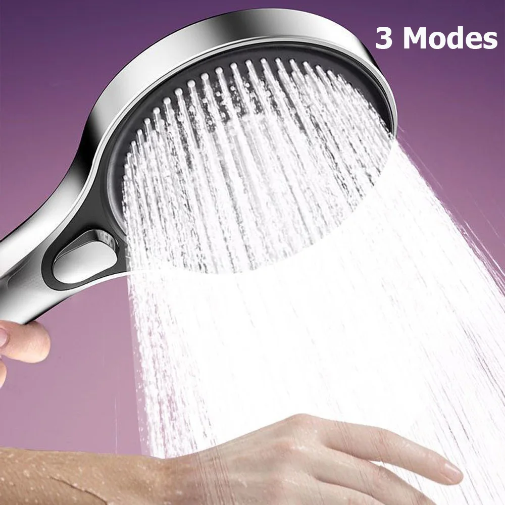 

New 13CM High Pressure 3 Modes Shower Head Large Flow Big Panel Rainfall Shower Water Saving Spray Nozzles Bathroom Accessories