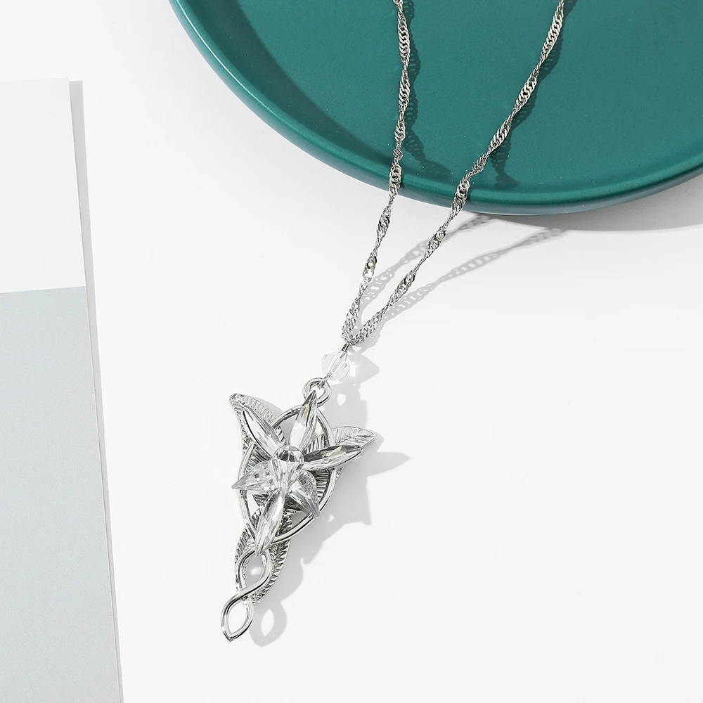 우아한 엘프 크리스탈 펜던트 목걸이 실버톤 넥 체인 판 - Women'S Accessories For Neck 리뷰 및 가격