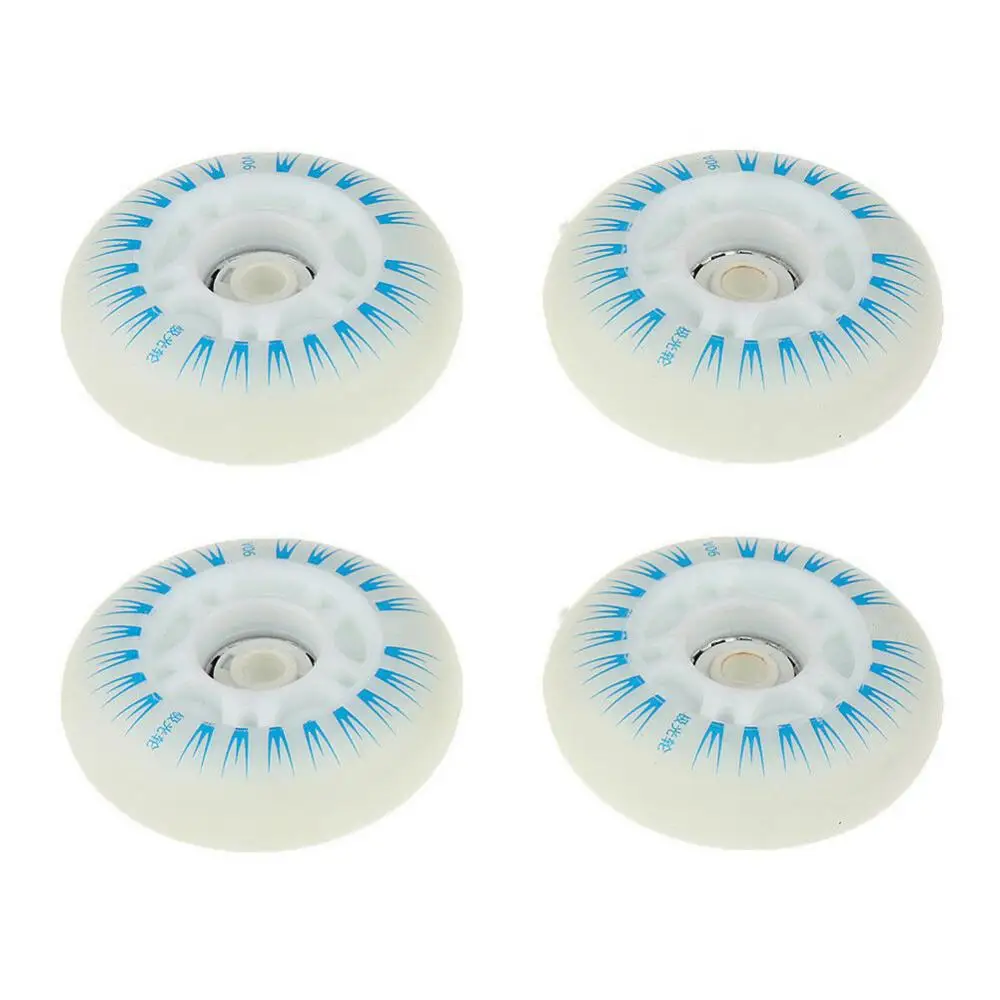 4Pcs 76/80mm Flashing Roller Skating LED Luminous Flashing Inline Roller Skates Shoes Wheels for 608ZZ ABEC-7 bearings