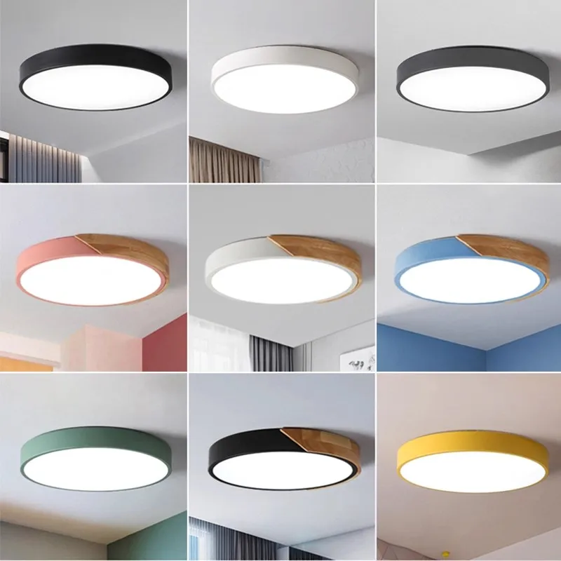 

Ultra Thin 5cm Smart Ceiling Light APP Remote Control Dimmable Wood Acrylic Lamp for Bedroom Living Room Memory Function