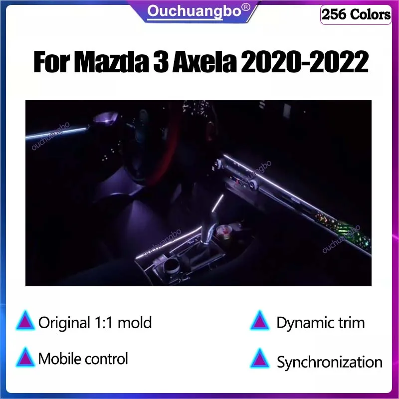 Ouchuangbo LED Ambient lamp For Mazda3 Axela 2020-2022 Atmosphere environtal mood Lighting lumiere Backlight Luminous Trim kit
