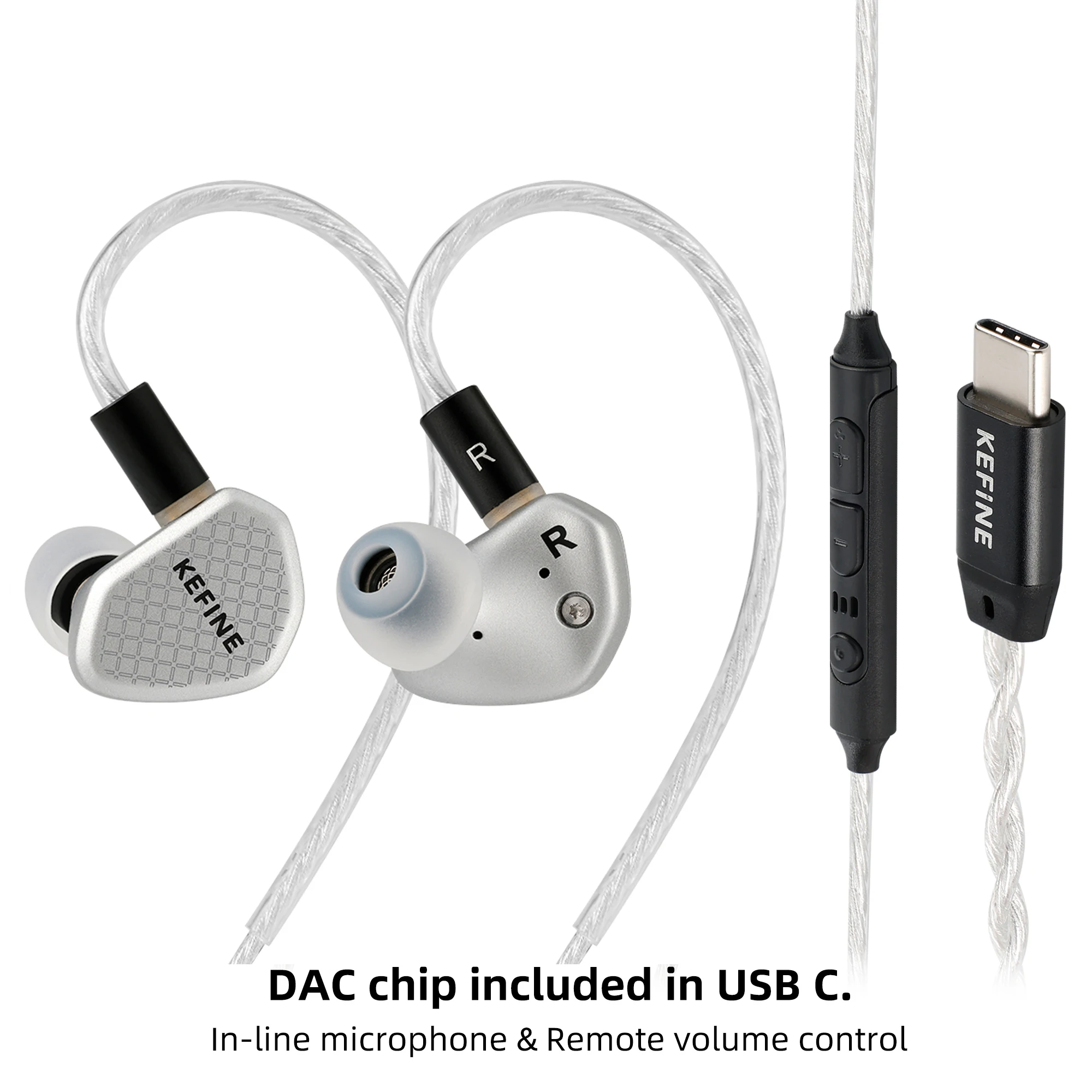 KEFINE Klean SV 10mm DLC Diaphragm Dynamic Driver Hifi Wired IEM Earphones with Metal Housing & Detachable 0.78mm 2pin image 3
