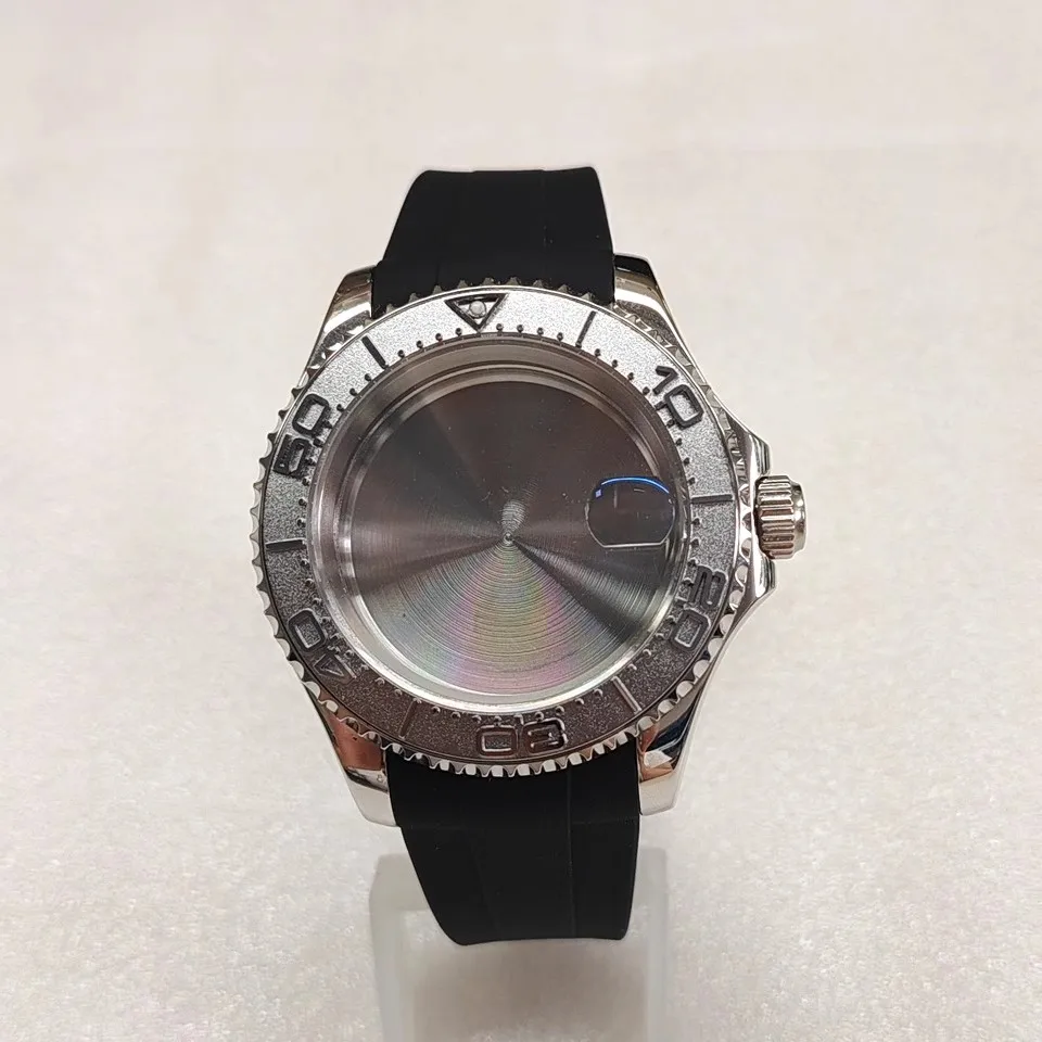 40mm Case for NH35 NH36 7S 4R Watch Case Sapphire Glass 316L Stainless Steel with Silicone Strap