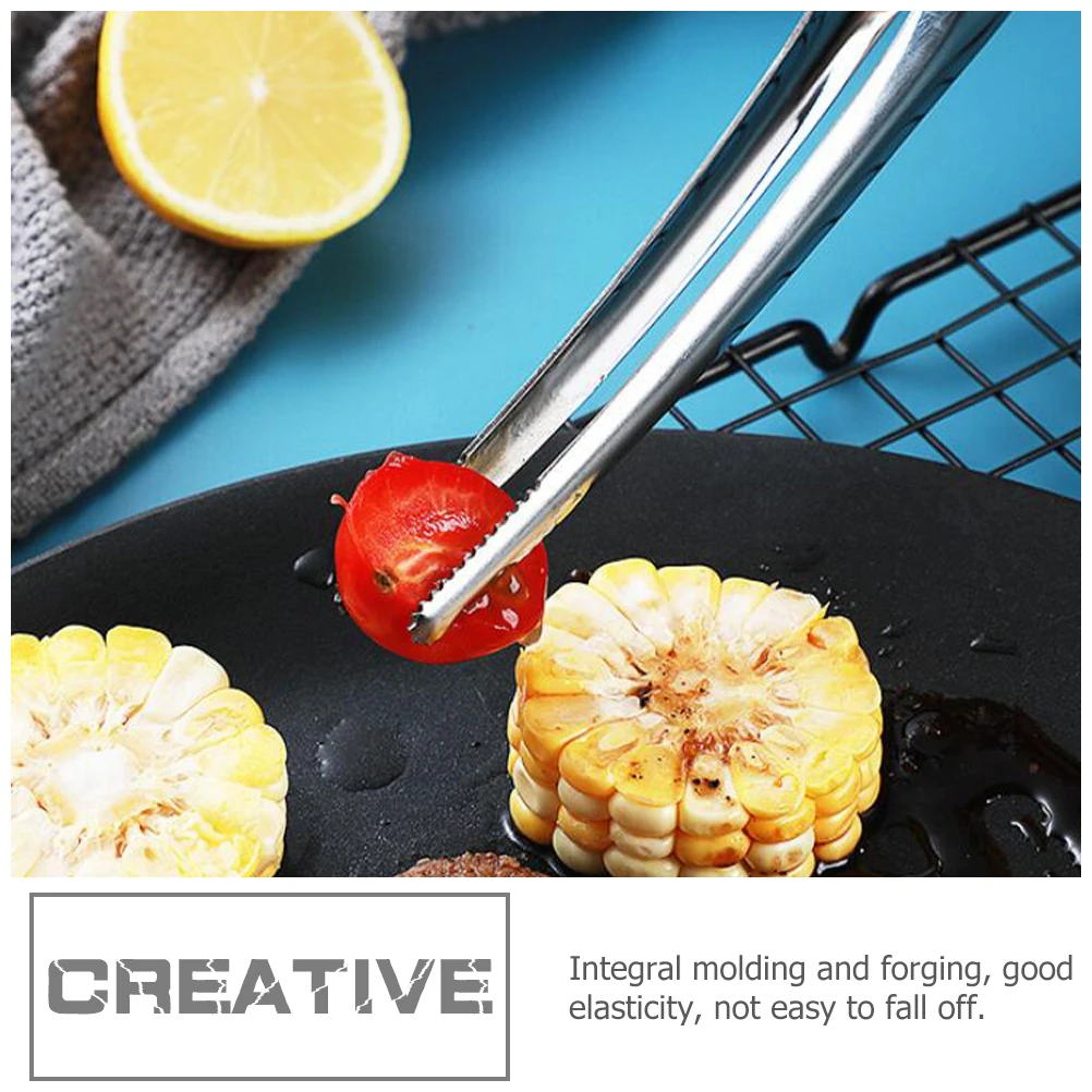 

2Pcs BBQ Tongs Stainless Steel Cooking Grilling Kitchen Tools Silver Long H Heat Resistant Corrosion Proof Lightweight Easy