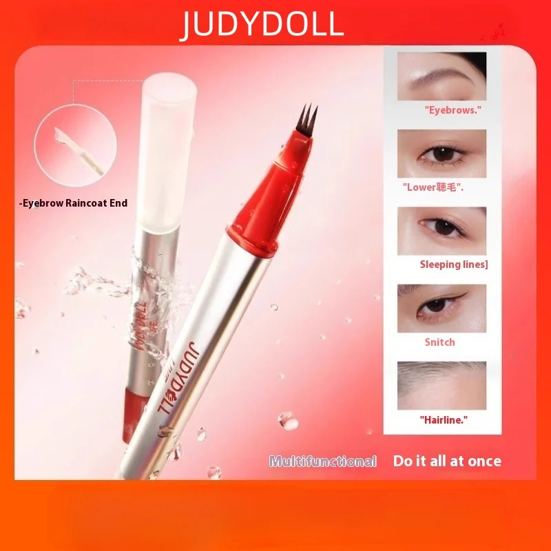 Judydoll 3 Prongs Water Eyebrow Pen Waterproof Long Lasting Smudge Proof Built-in Eyebrow Coat Wild Brows Aegyo Sal Makeup