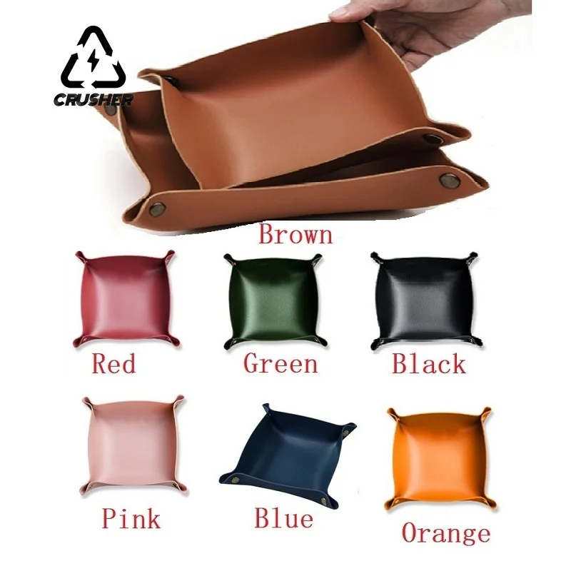 CRUSHER Leather Foldable Rollable Herb Tobacco Rolling Tray Valet Tray for Tobacco Pipe Tools Smoking Accessories