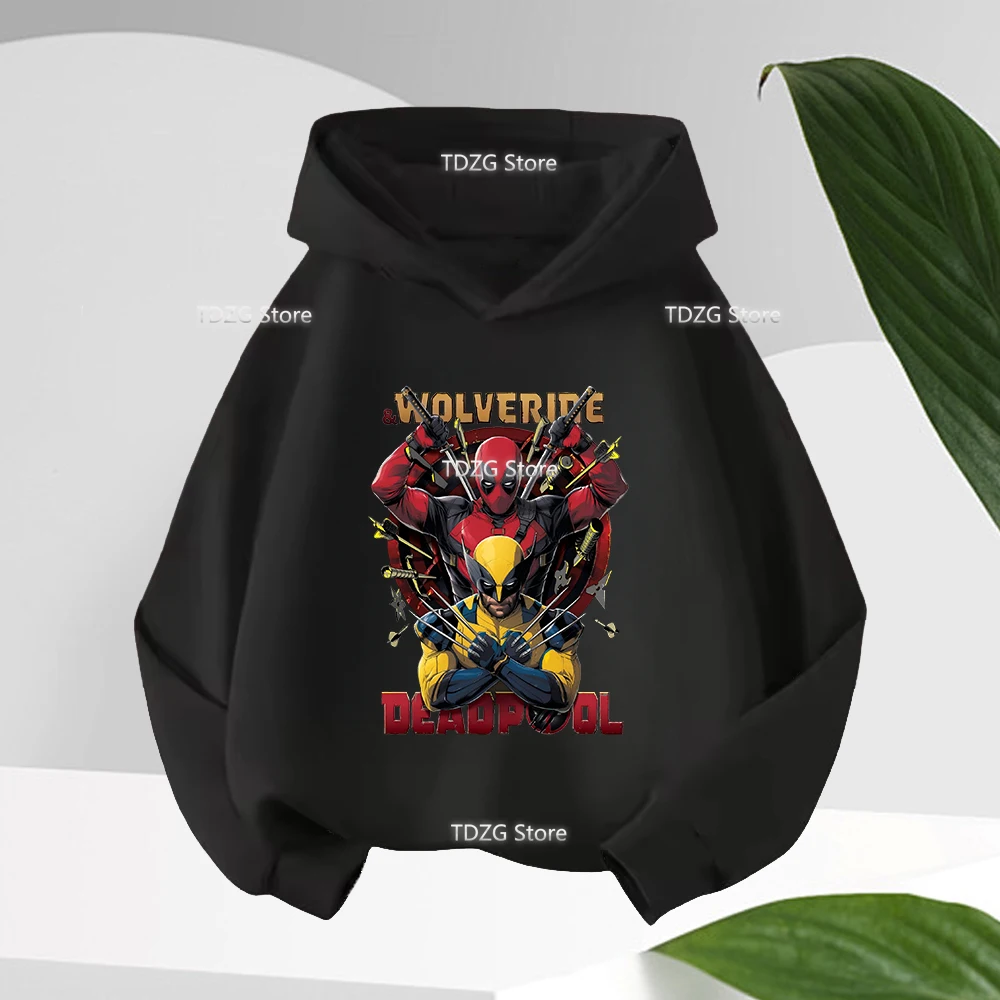 ديدبول ولفيرين الأطفال هوديس فتاة صبي الاطفال الملابس الرسوم المتحركة ملابس كاجوال طفل البلوز القمم بلوزات الخريف الشتاء #1