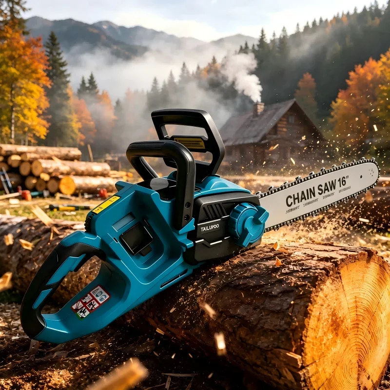 TUNGFULL 16 Inch Cordless Brushless Electric Chainsaw Portable Wood Cutter for Garden Farm Tree Pruning Logging Bamboo Cutting