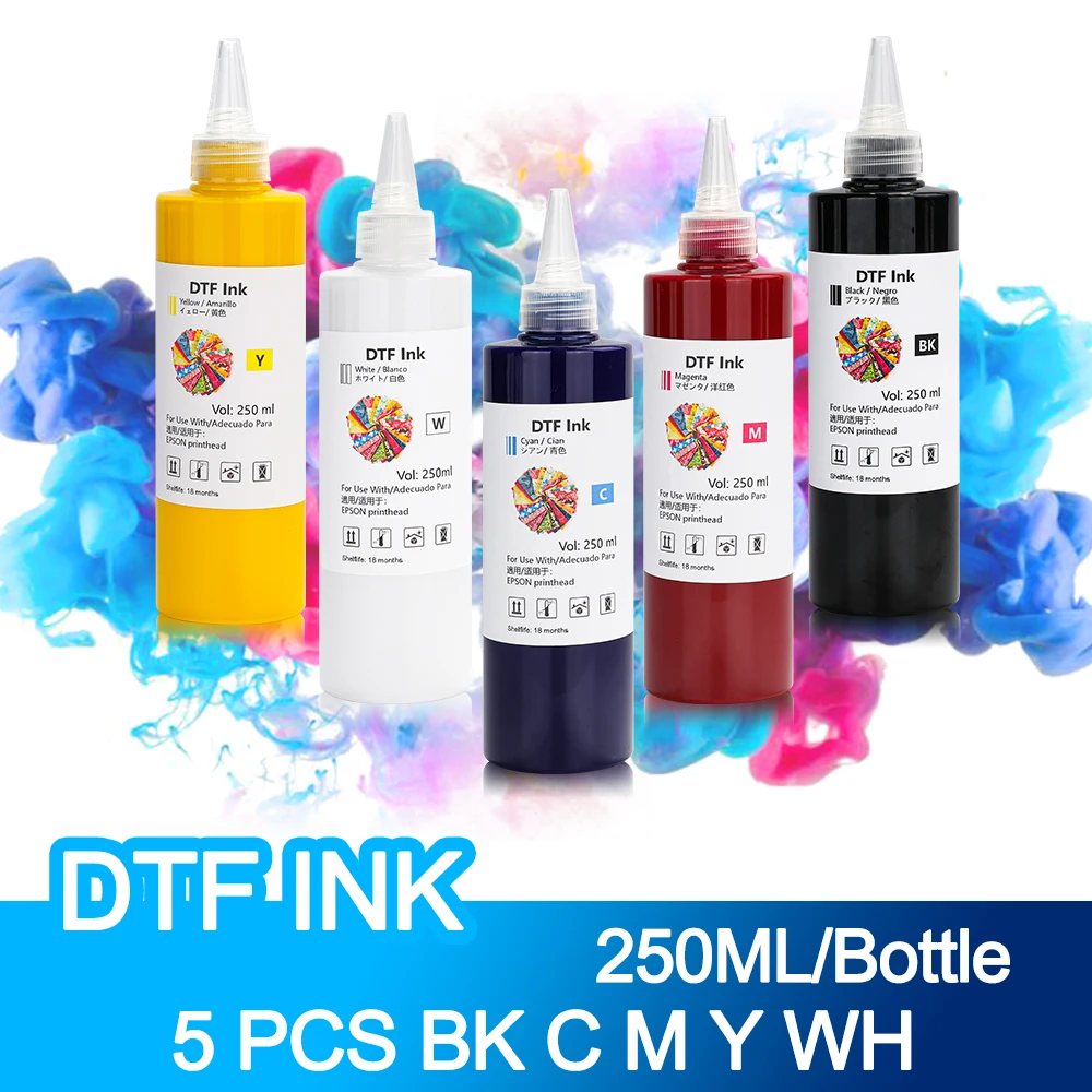 250ML DTF Ink Kit Film Transfer Ink For Epson L1800 R805 R1390 XP600 4720 I3200 Direct Transfer Film Printer