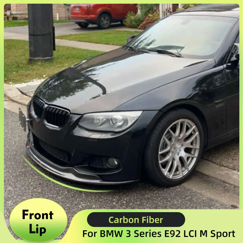 

Carbon Fiber Car Front Bumper Lip Spoiler For BMW 3 Series E92 LCI M Sport Coupe 2010-2012 Front Lip Chin Apron Guard FRP