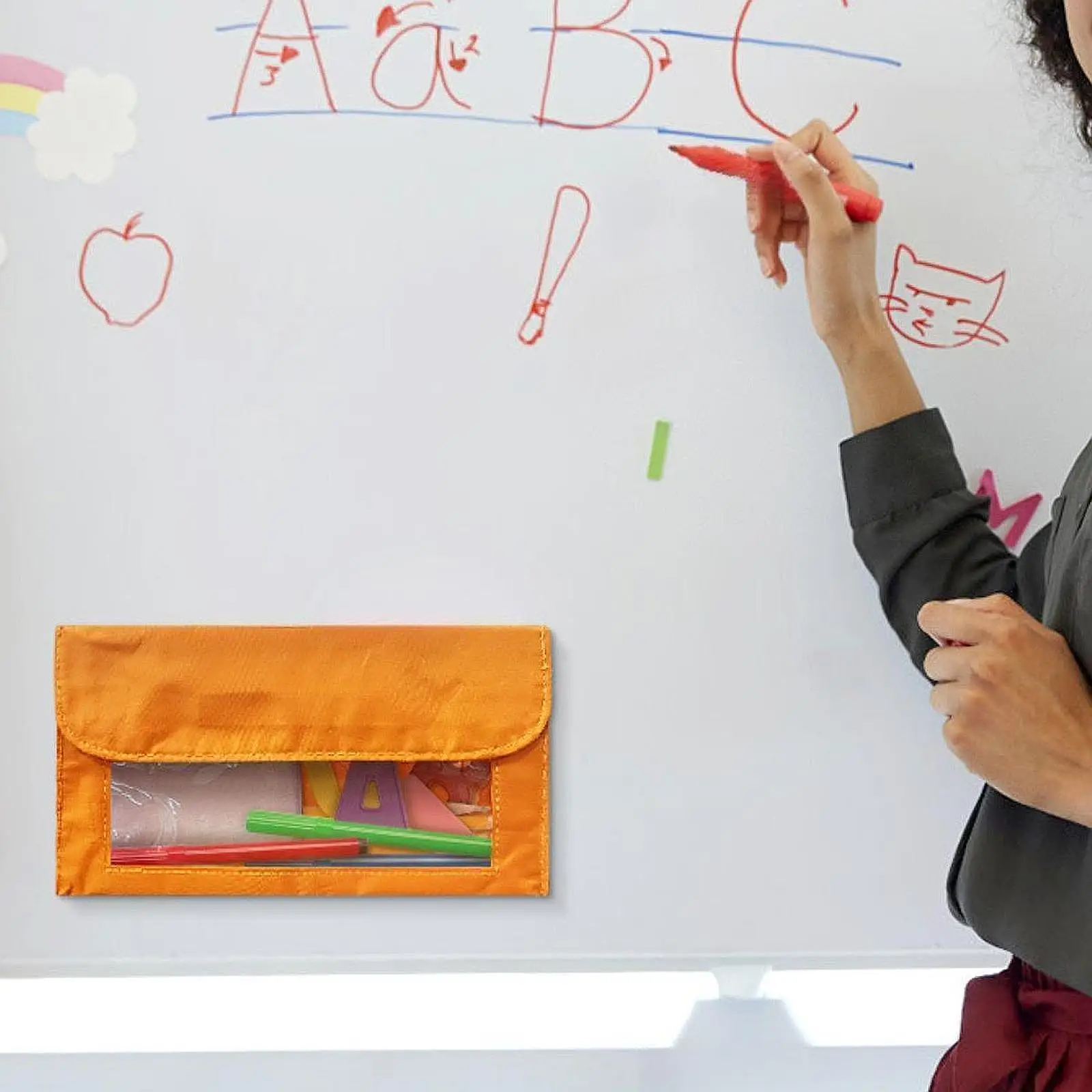 Storage Pocket Classroom Organization Pencil Holder Storage Organizer for Refrigerator