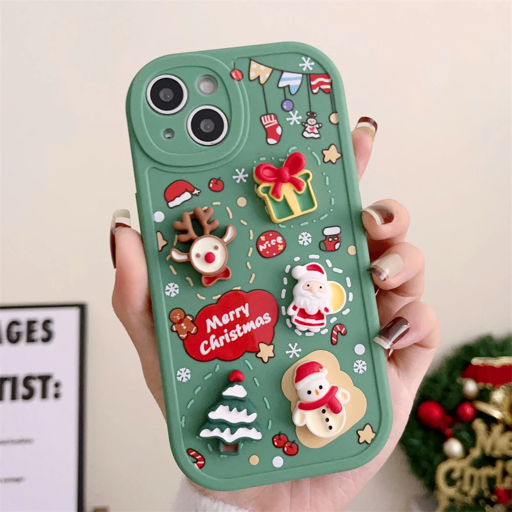 Santa Claus Phone Case Christmas Cute Cartoon 3D Santa Claus Elk Snowman  Christmas Tree Soft Case For IPhone 16 15 14 Pro Max 13 12 11 X XS XR Plus  Back Cover AliExpress 202192403