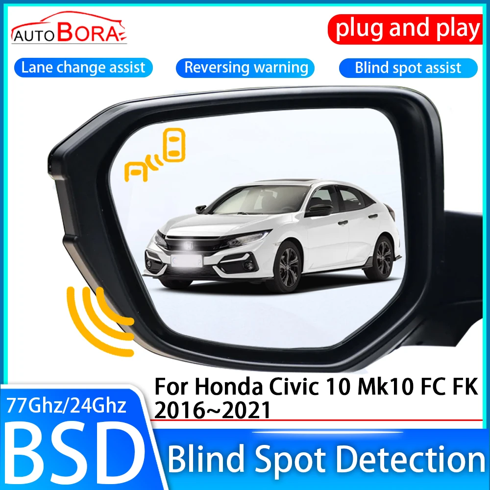 

ZhuCamX Car Blind Spot Detection System BSD BSA BSM Sensor Drive Rear Mirror Monitoring for Honda Civic 10 Mk10 FC FK 2016~2021