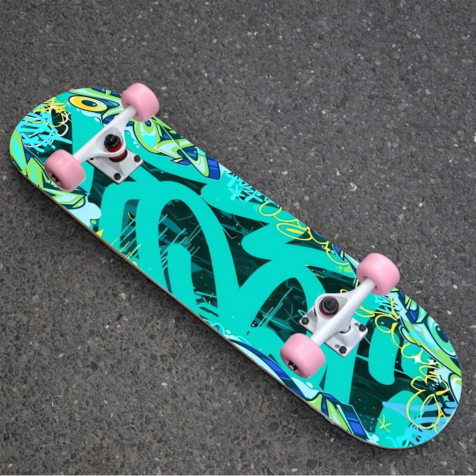 

1 piece skateboard trend decorative sticker, creative personality cool self-adhesive four-wheel skateboard sticker easy to stick