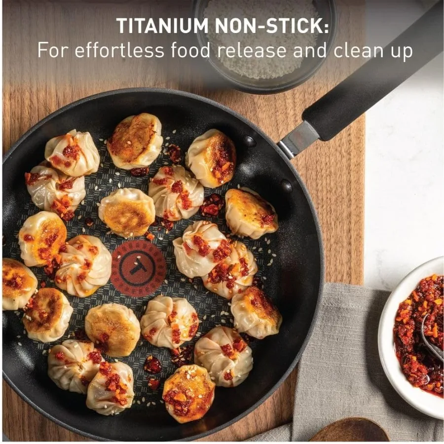 طباخ جامبو صلب مؤكسد غير لاصق مع غطاء بمقبض مساعد 5 كوارت فرن لاحم آمن حتى 400F غطاء آمن حتى 350F I #3