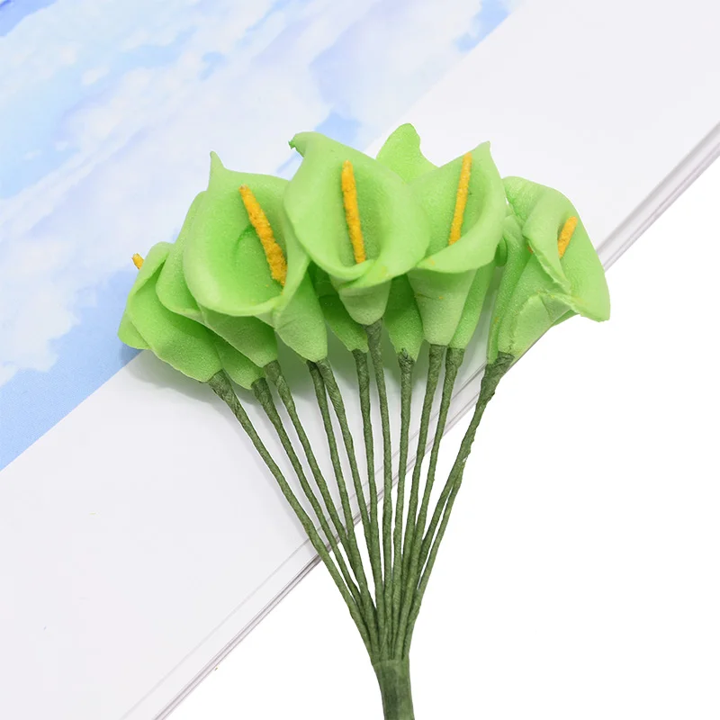 12/144pcs 2.5-3cm DIY Mini Calla PE Foam Artificial Calla for Wedding Party Arrangement Decoratioan Handmade Simulation Flowers