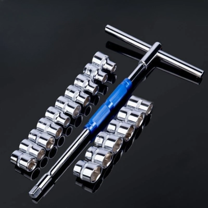 

Набор Т-образных ключей с сменными головками, портативный, для механических мастерских, многофункциональный ручной инструмент